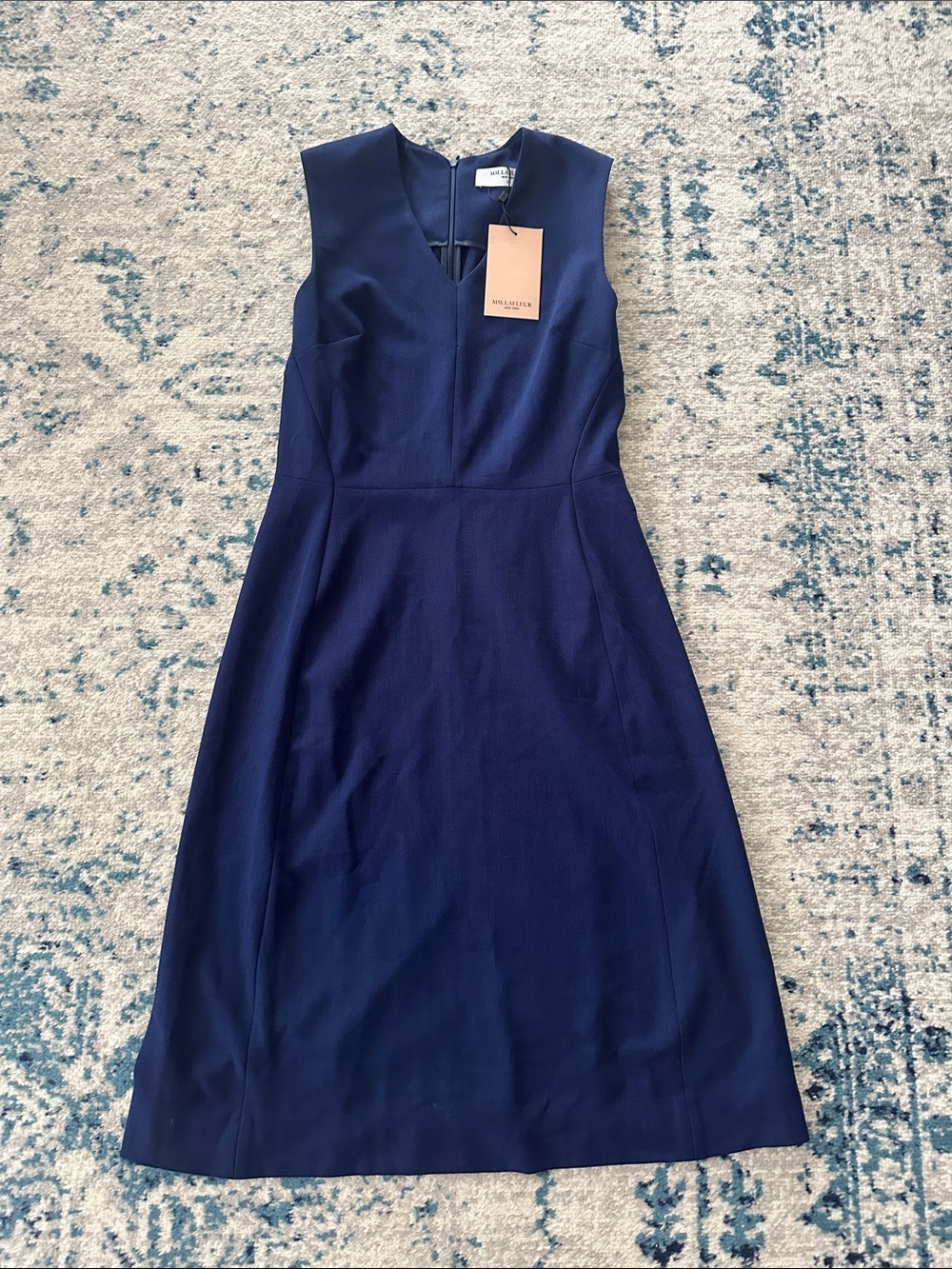 NWT MM Lafleur The Annie Dress Deep Indigo Navy A-Line Dress